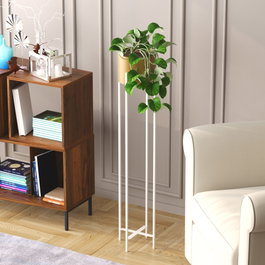 Aberto Design GED-024-C Maceta Decorativa Blanco y Dorado de 108 cm